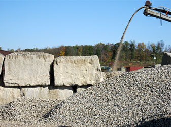 Limestone Gravel and Blocks